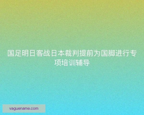 国足明日客战日本裁判提前为国脚进行专项培训辅导